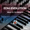 EDM Evolution Virus TI TI2 Presets cover: professional synthesizer keyboard, music production for EDM genres