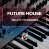 Future House Virus TI TI2 synthesizer presets cover with digital keyboard and audio controls