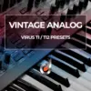 Vintage analog synthesizer Virus TI / TI2 presets cover showing electronic keyboard and control panel