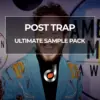 Post Trap Ultimate Sample Pack cover with artist in embroidered blue jacket at music awards backdrop