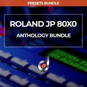 Roland JP-8000, Roland JP-8080 and The Usual Suspects JE-8086 presets bundle, closeup of synthesizer with digital display and controls