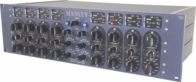 Manley Massive Passive Stereo Tube Equalizer front panel with detailed knobs and controls